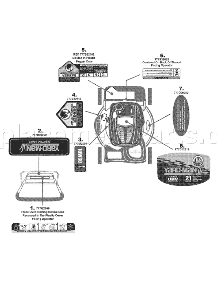 Page C Diagram and Parts List for 12AE46JA001 2008 Yard Man Lawn Mower